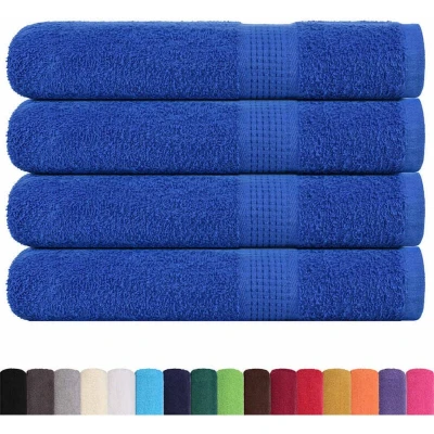 Image of vidaXL Towels 4 pcs Blue 100x200 cm 360 gsm 100% Cotton