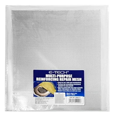 Image of E TECH Multi Purpose Reinforcing Repair Mesh 20cm x 25cm Ideal for car body filler, bumper fille and fibreglass automotive repairs.