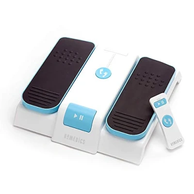 Image of HoMedics Leg Exerciser Easy Foot Touch Control &amp; Remote, Lightweight Compact Storage, 3 Speeds White