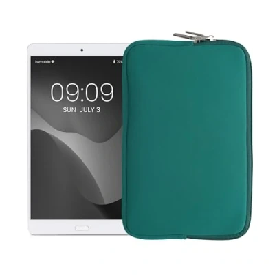 Image of kwmobile Neoprene Pouch Compatible with 8&quot; 8,4&quot; Tablet Universal Sleeve Case Cover Zipper for Petrol