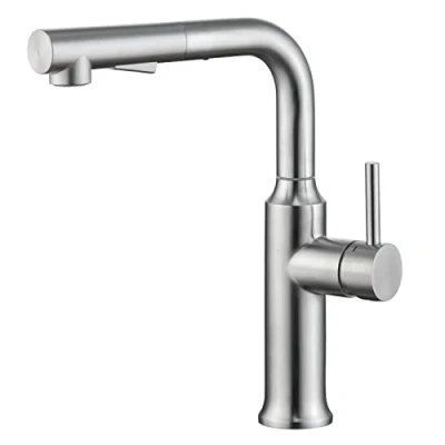 Image of CREA Kitchen Tap with Pull Out Sprayer, Mixer Dual Function 360 Swivel Single Handle Sink Tap, Magnetic Docking, Stainless Steel