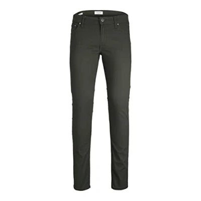 Image of JACK &amp; JONES Men&#039;s Glenn Slim Fit Jeans Zip Fly Low Rise Casual Cotton Stretch Denim Rosin 30W / 32L