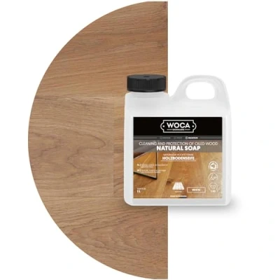 Image of WOCA Natural Soap Floor Cleaner White 1L, Ideal for Oiled Wood, Ecofriendly, Perfect Furniture, Table Tops and All Other Surfaces