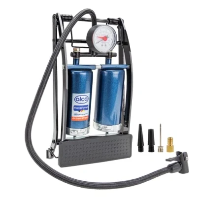 Image of Alca Foot Air Pump For Car BIke Double Cylinder 7 Bar 100 Psi Extra Stabil A202000