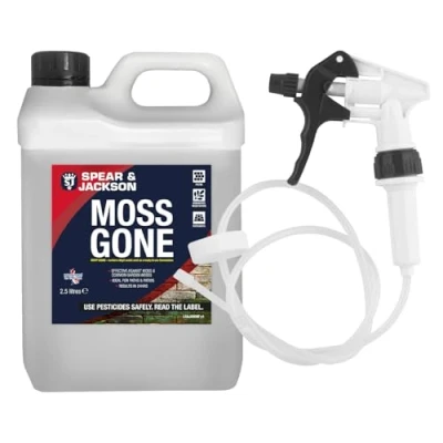 Image of Spear &amp; Jackson Moss Gone Killer, 2.5 Litres with Long Hose Trigger, For Paths, Patios, Roofs, Walls, Tarmac, Gravel