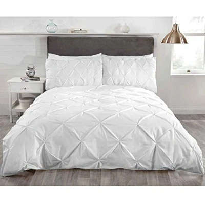 Image of Rapport Home Balmoral Duvet Set, Double White, Polyester Cotton