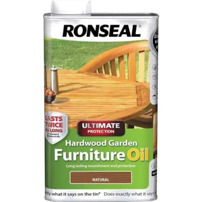 Image of Ronseal UHWGFOC1L 1 Litre Ultimate Protection Hardwood Garden Furniture Oil Natural