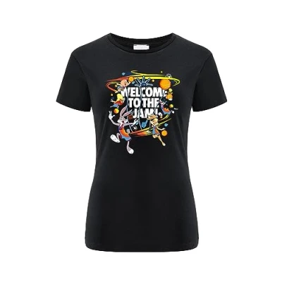 Image of ERT GROUP Women&#039;s 2 T Shirt, Space Jam 003 Black, XS