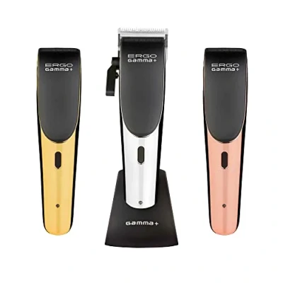 Image of GAMMA+ Ergo Professional Microchipped Magnetic Motor Clipper with 3 Customizable Lids (Chrome, Rose Gold, Gold)