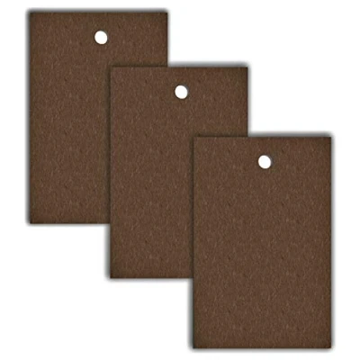 Image of Swift Dark Brown Gift Hang Tags Kraft Card Paper Parcel Clothing Price Labels Swing Tickets 60mm x 40mm (Pack of 100)