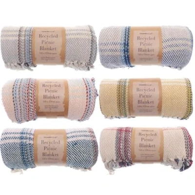 Image of RECYCLED Cotton 120cm x 150cm PICNIC Camping Blanket