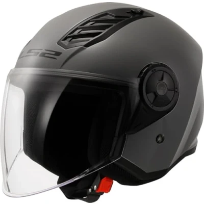 Image of Open Faced Motorcycle Helmet. LS2 Airflow II ECE 22.06 Nardo Grey