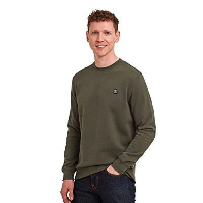 Image of TOG24 Mellor Mens Sweat Dark Khaki Cotton Size 4XL