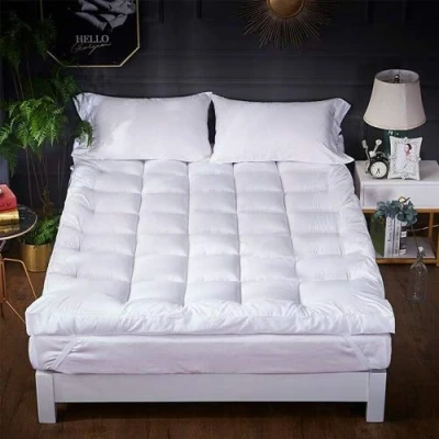 Image of Luxury Duck Feather &amp; Down Mattress Topper Cover Single/Double/King/Super King (SINGLE Size 90cm x 190cm)