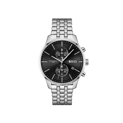 Image of BOSS Chronograph Quartz Watch for Men with Silver Stainless Steel Bracelet 1513869