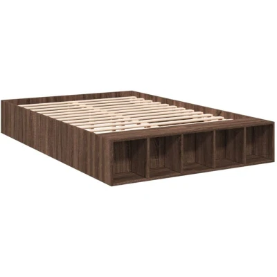 Image of vidaXL Bed Frame without Mattress Brown Oak 120x190 cm Small Double