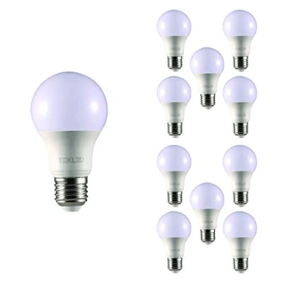 Image of TEKLED® A60 LED Bulbs E27 Edison Screw Energy Saving 7W Light Bulb 60W Incandescent Equivalent 4000K 595LM NONDIMMABLE 10 Pack Cool White