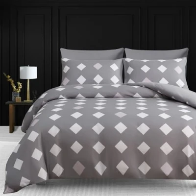 Image of Lazzaro Polka Dot Super King Duvet Set Premium Microfiber Reversible Superking Duvets Sets Ultrasoft Hypoallergenic Luxury Quilt Cover Bedding With Zipper Closure For All Seasons