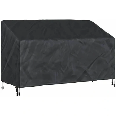 Image of vidaXL Garden Bench Cover Black 165 x 70 65 / 94 cm 600D fabric
