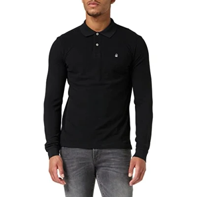 Image of United Colors of Benetton Men&#039;s Polo Shirt M/L 3089j3204, Black 100, M