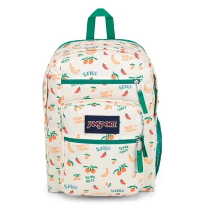 Image of JanSport Big Student Large Backpack, 15 inch Laptop Compartment, Five A Day Cream (Multicolor)