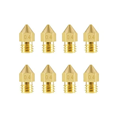 Image of Aokin 8 Pcs 0.4mm MK8 Extruder Nozzles 3D Printer for Creality Ender 3/3 Pro/3 V2, 5/5 Pro, CR 10/10S, Makerbot, Anet A8