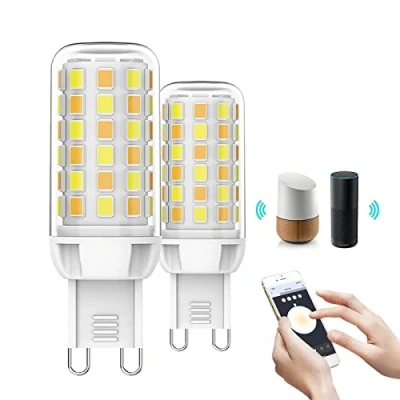 Image of Smart G9 LED Light Bulb, Bulb 4W Bulbs, Replaces 40W Halogen WiFi Dimmable Compatible with Alexa, Google Assistant, Schedules, No Hub (Size : 2pcs)