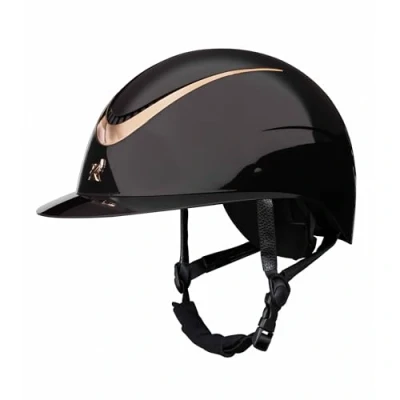 Image of Shires Karben Alina Wide Peak Riding Hat Black/Rose Gold 52 54cm