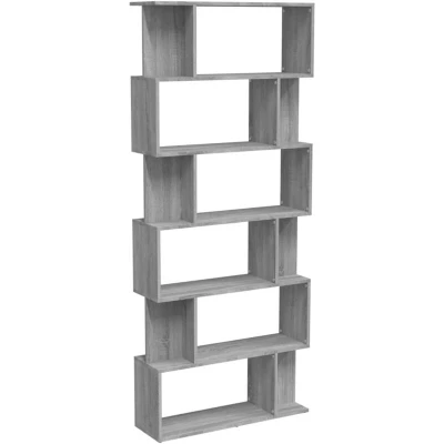 Image of vidaXL Book Cabinet/Room Divider Grey Sonoma 80x24x192 cm Engineered Wood