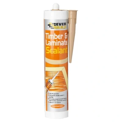 Image of Everbuild Timber and Laminate Sealant Permanently Flexible Gap Filler Solvent Free Pine 290ml