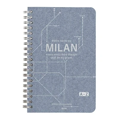 Image of Clairefontaine 83539C A Spiral Directory Notebook Jeans paper New York/Paris/Berlin/London/Milan Subway Train Patterns 11x17 cm 100 Lined Pages 90g Jeans&amp;cocoa 5 visuals, libr. Random