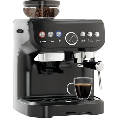 Image of HOMCOM Espresso Machine with Integrated Bean Grinder &amp; Steam Wand, to Cup Coffee 15 Bar Italian Pump, 2L Water Tank, Cappuccino Maker, Stainless Steel Black