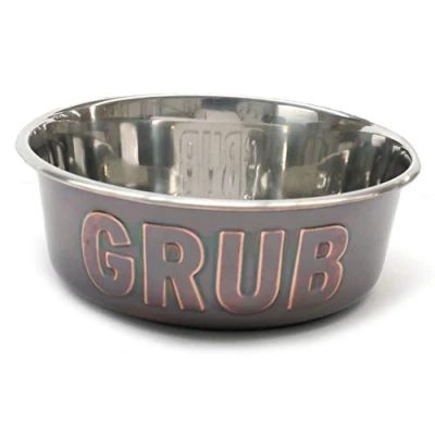 Image of Rosewood Stylish and Modern Copper Non Slip Stainless Steel Dog Bowl, Medium