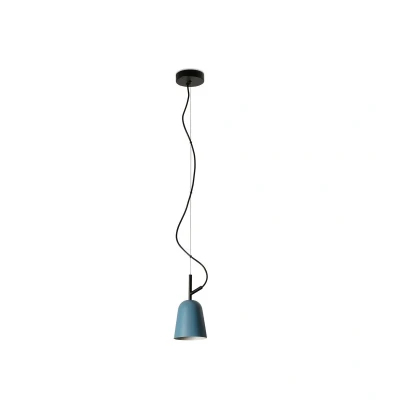 Image of Studio 11cm Dome Pendant Ceiling Light Matt Black, Blue