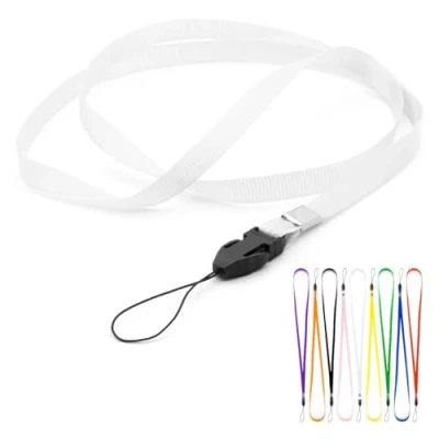 Image of CKB LTD Lanyards Neck Strap ID Badge Holders Loop Clip 48cm for Gym Key Name Tag Pass Holder USB Flash Drive Cell Phone Card and Small Electronic Device (White, Pack of 10)