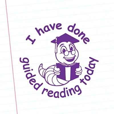 Image of I Have Done Guided Reading Today. 22mm Reinkable, Teacher Stamp. Purple Ink^