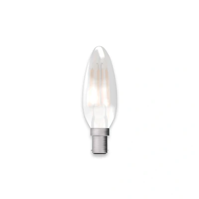Image of Dimmable Satin LED Filament Candle B15 2700K 3.3W Bell Lighting