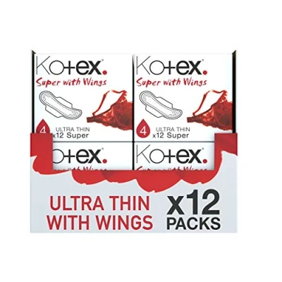 Image of Kotex Ultra Thin Super Plus Sanitary Towels, 12 per Pack