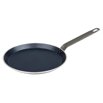 Image of Vogue T356 Non Stick Aluminium Crepe Pan 260X20mm Cooking Kitchen, Black