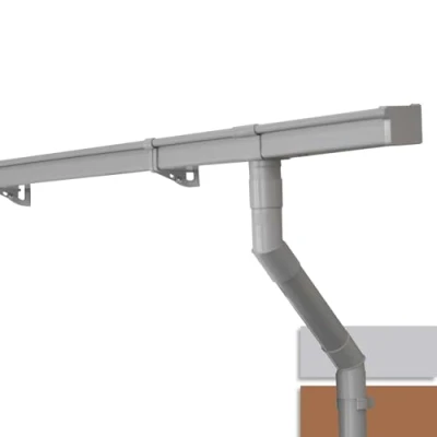 Image of INEFA 8m Guttering Kit 83mm Box Gutter Grey PVC Plastic Rainwater System for shed, Greenhouse