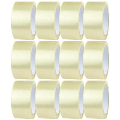 Image of 12 Rolls Clear Tape 48mm x 66m Strong Adhesive and Low Noise Parcel for Packing Parcels, Boxes, Postage Needs Heavy Duty Packaging Secure Sticky