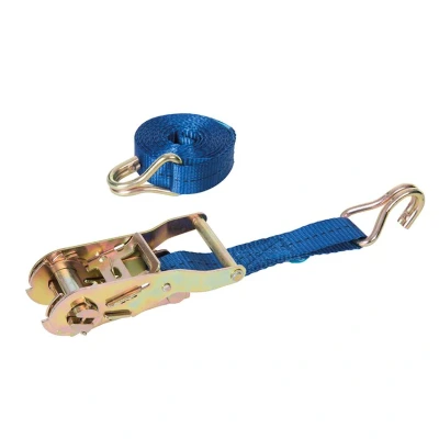 Image of Silverline Ratchet Tie Down Strap J Hook 3m x 25mm Rated 350kg Capacity 700kg