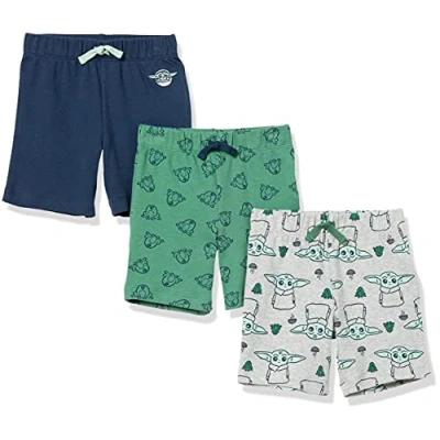 Image of Amazon Essentials Disney Marvel Star Wars Baby Boys&#039; Shorts, Pack of 3, The Child, Premature