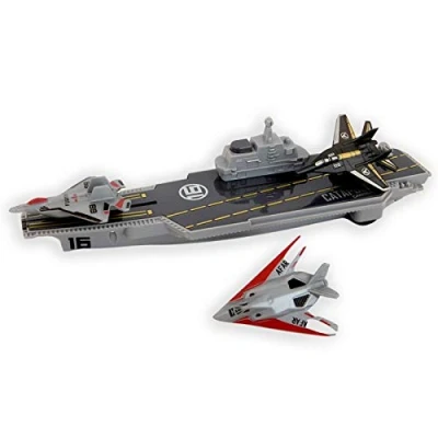Image of UMKYTOYS Toy Aircraft Carrier With Fighter Jet Planes Launcher For Kids Army Toys Boys Girls Navy