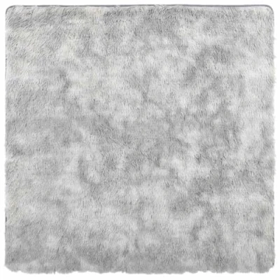 Image of vidaXL Shaggy Rug High Pile NAVARRA Silver Grey 120x120 cm Polyester