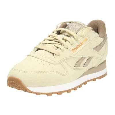 Image of Reebok Unisex&#039;s Leather Sneaker, Classic Beige/Classic Beige/ASH