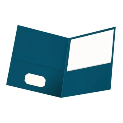 Image of Oxford Twin Pocket Folders, Textured Paper, Letter Size, Blue, Holds 100 Sheets, Box of 25 (57502EE)