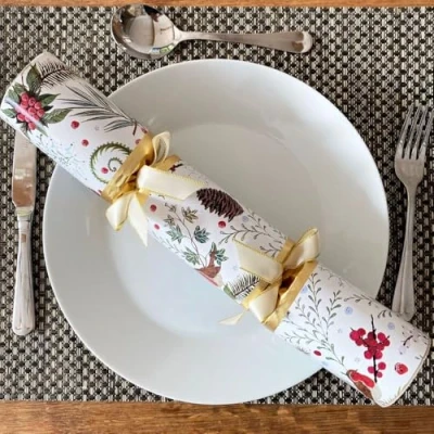 Image of Luck and 6 Large Robin Traditional Christmas Crackers, Party Table Decorations, Festive Dinner Fun