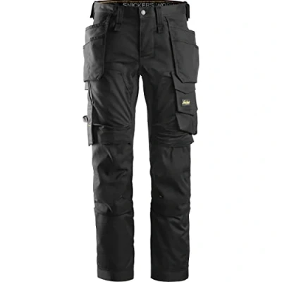 Image of Snickers AllroundWork Stretch Trousers Holster Pockets Black/Black 212