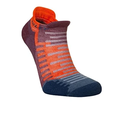 Image of Hilly, Active Socklet Min Cushioning, Burgundy/Orange, Size S
